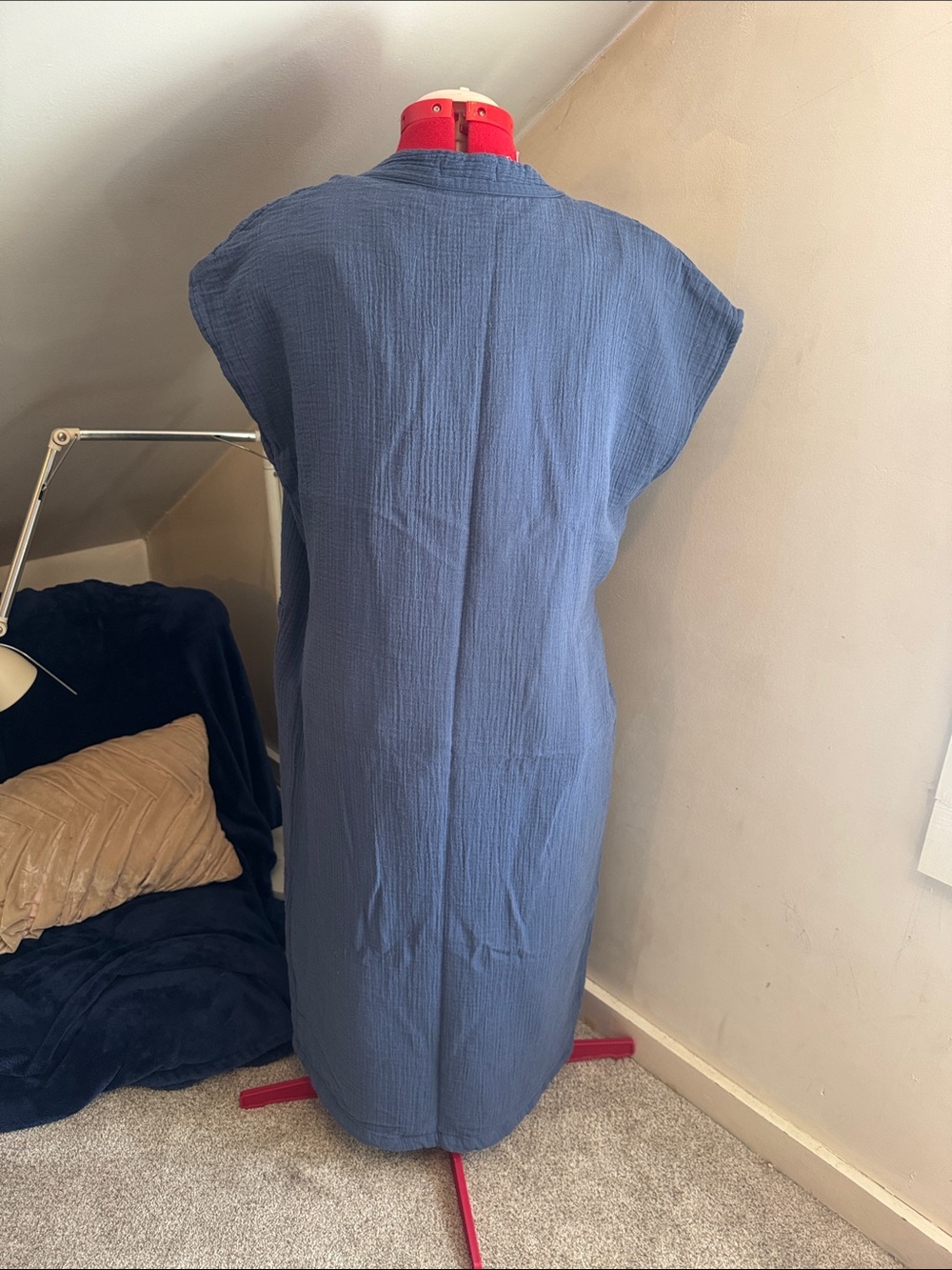 Odd Bird Aydin Blue Wrap Midi Dress - Picture 7 of 7